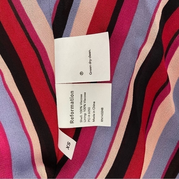 NEW Reformation Gjilena Stripes Wrap Mini Dress US XS - Picture 9 of 9